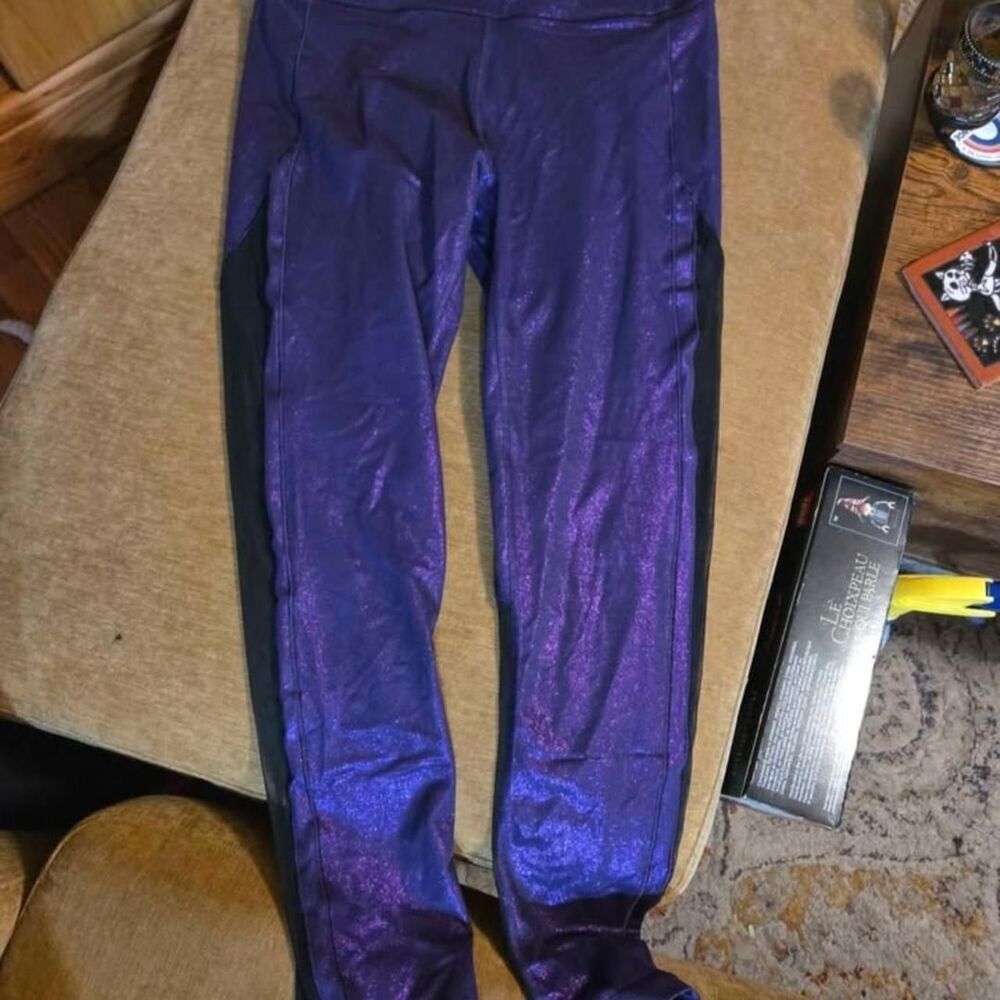 Victoria's Secret Shimmer Mesh Panel Leggings Size 12